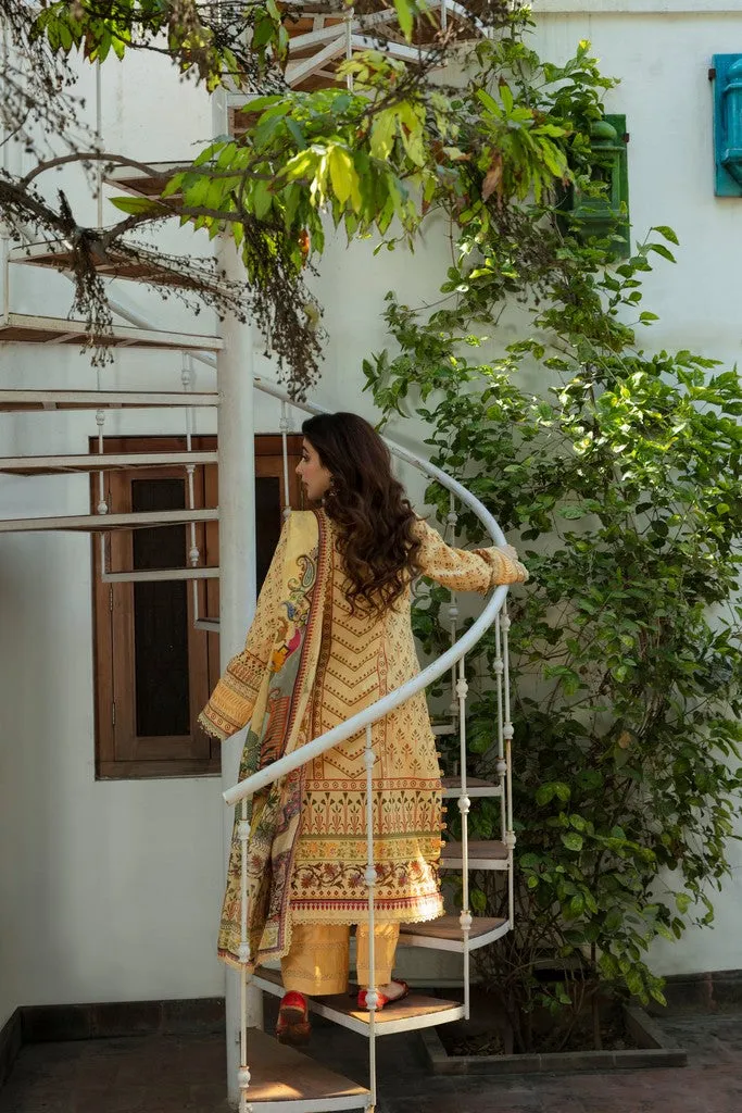 Aabyaan Sahiba Luxury Lawn Eid Collection – AMBER (AE-09)