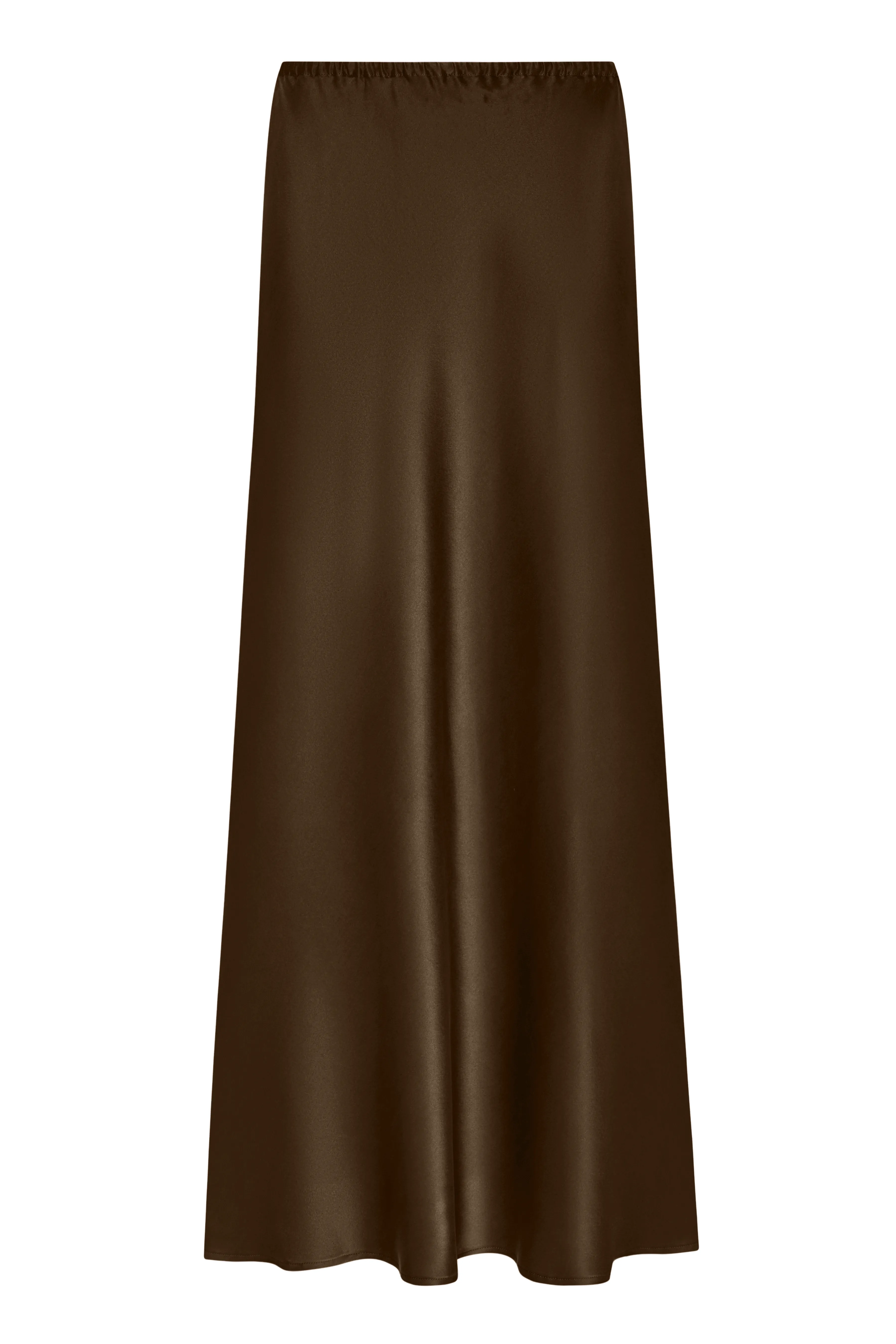 Cleo Skirt Chocolate Brown Heavy Silk Satin