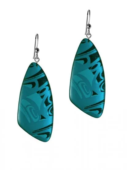 Corrine Hunt Silk Inspiration Triangle Earrings Turquoise