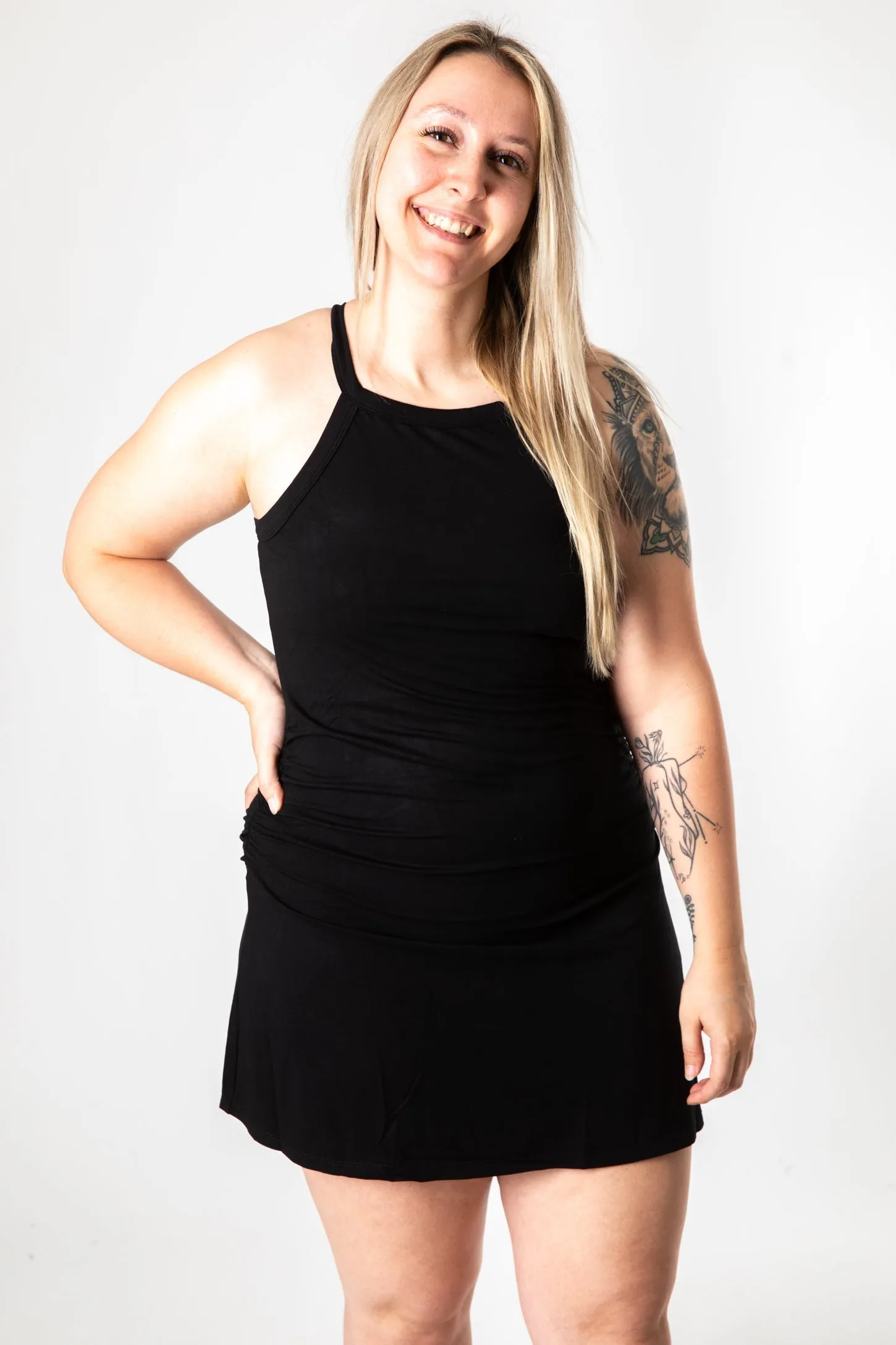 Drishti Black Cinch Tank Dress