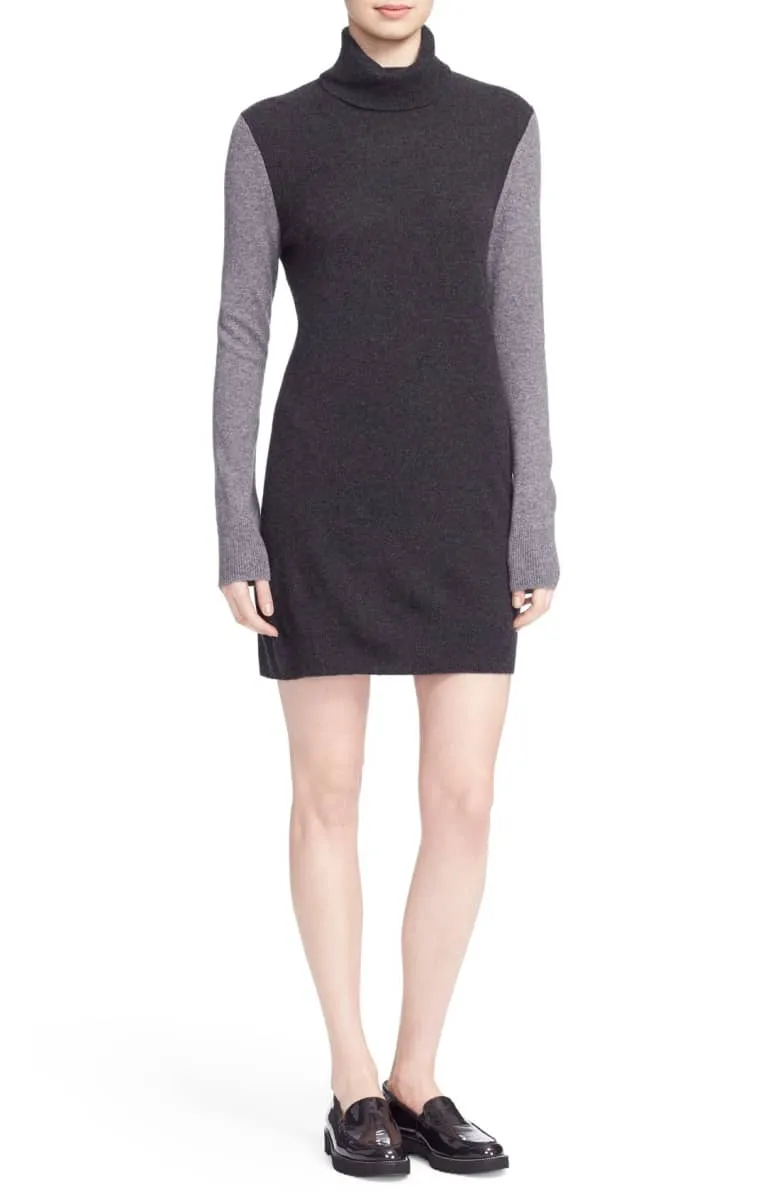 Equipment Womens Oscar Cashmere Turtleneck Sweater Dress Large (L)