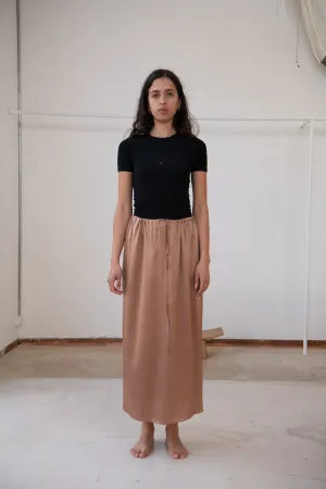 Max Skirt - Silk Satin - Brown