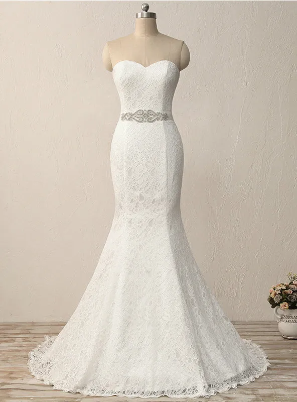 Mermaid Lace Sweetheart Lace Wedding Dress