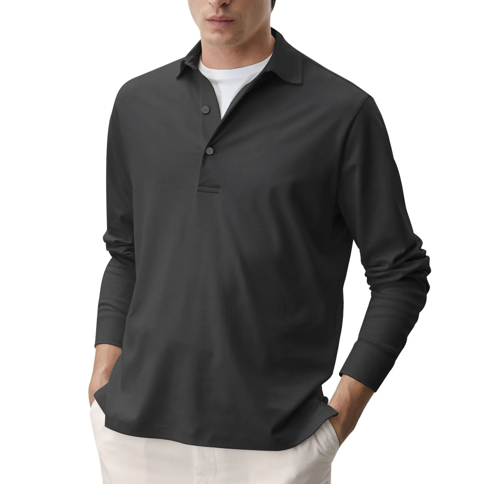 SOLID COLOR 100% COTTON POLO SHIRT