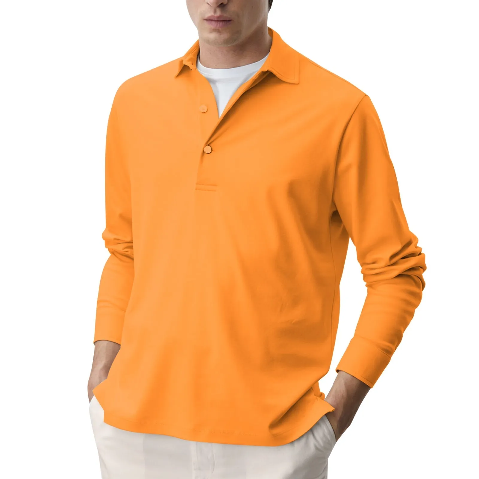 SOLID COLOR 100% COTTON POLO SHIRT