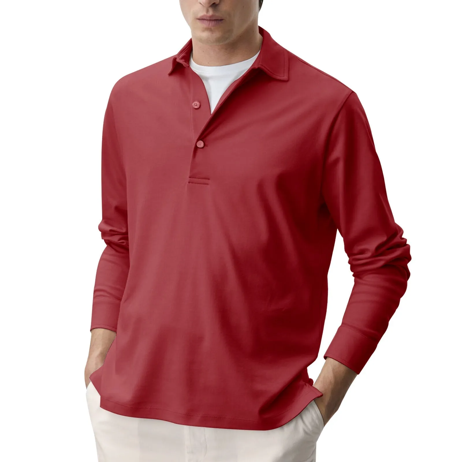 SOLID COLOR 100% COTTON POLO SHIRT