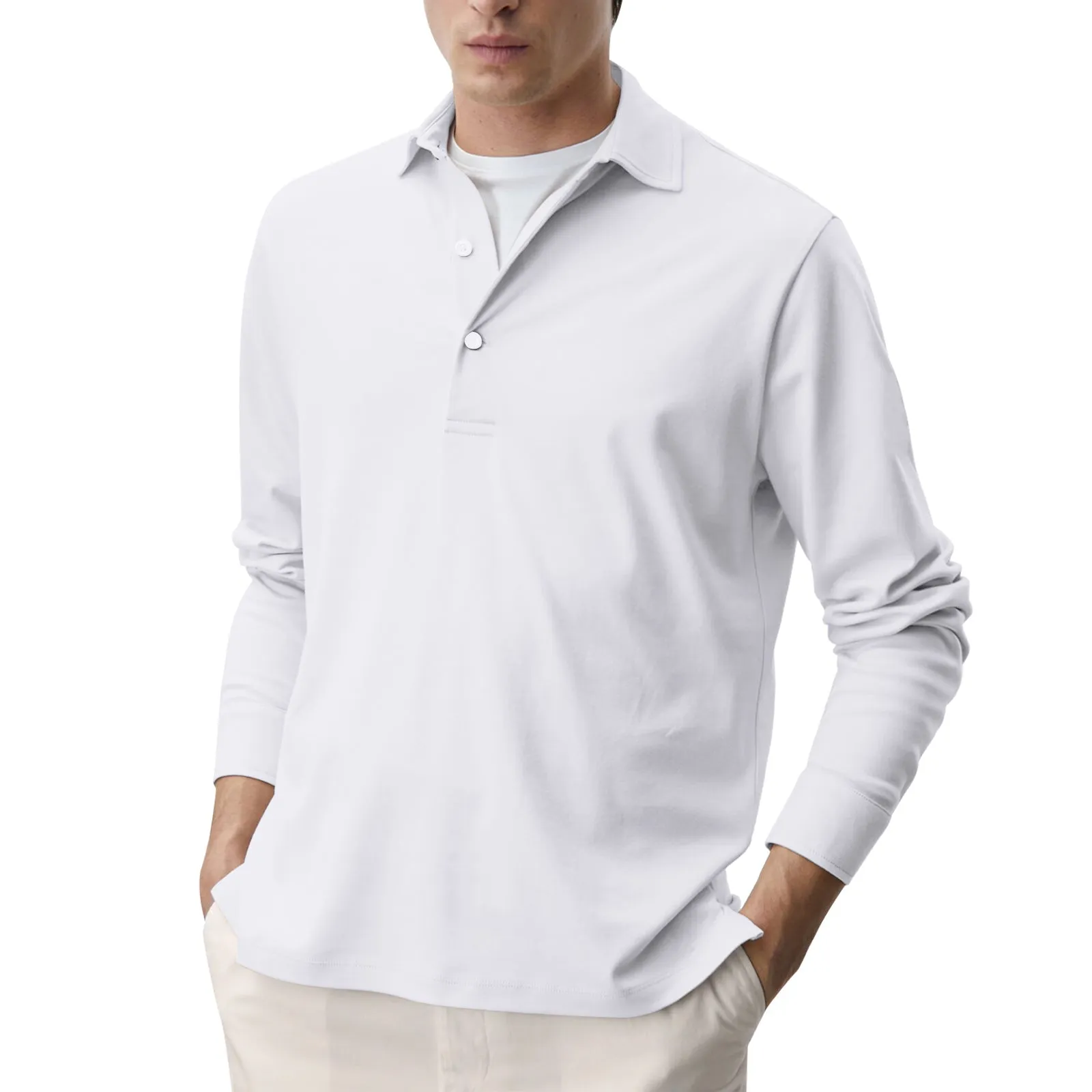 SOLID COLOR 100% COTTON POLO SHIRT