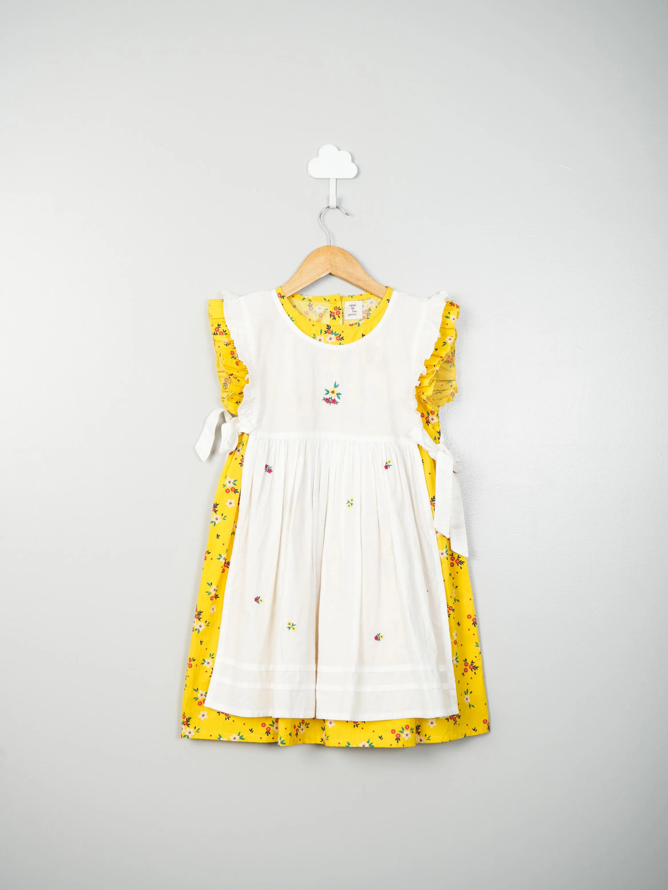 Yellow Floral Rosemary Pinafore Dress